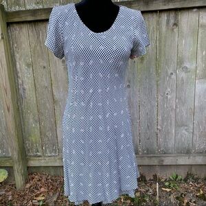 HAMPTON vintage plaid check floral short sleeved dress